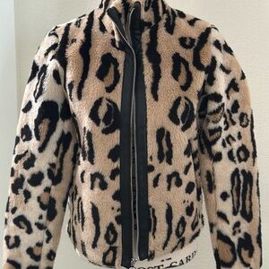 Express Animal Print Faux Fur Jacket